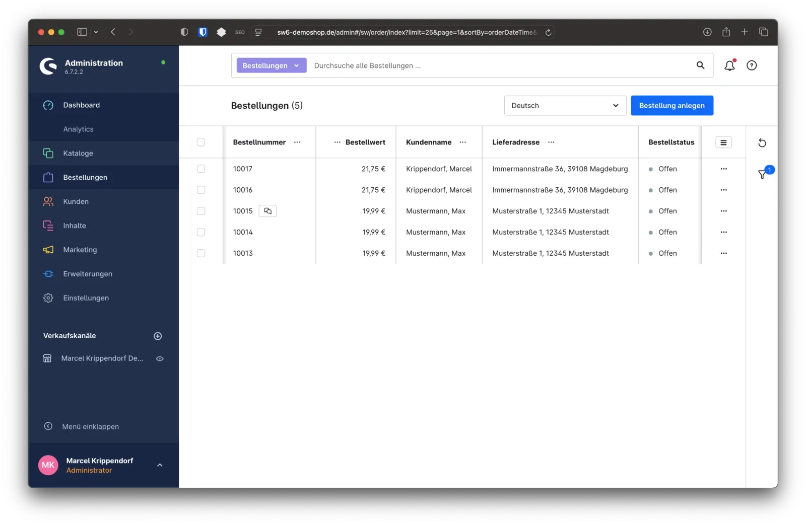Bestellungen bearbeiten: das Bestellmodul erläutert Post-Bild
